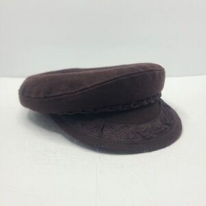 Vintage Aegean Greek Fisherman's Cap Brown Wool Blend Made in Greece‎